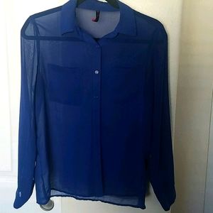 Blue long sleeve dress shirt